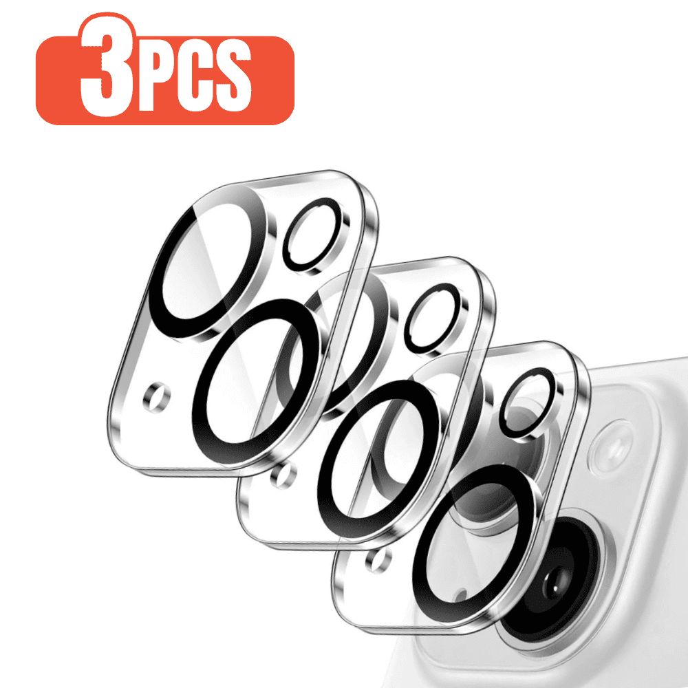 3-Pack BLUUMTEK Camera Lens Protector for iPhone 14 Tempered Glass Transparent