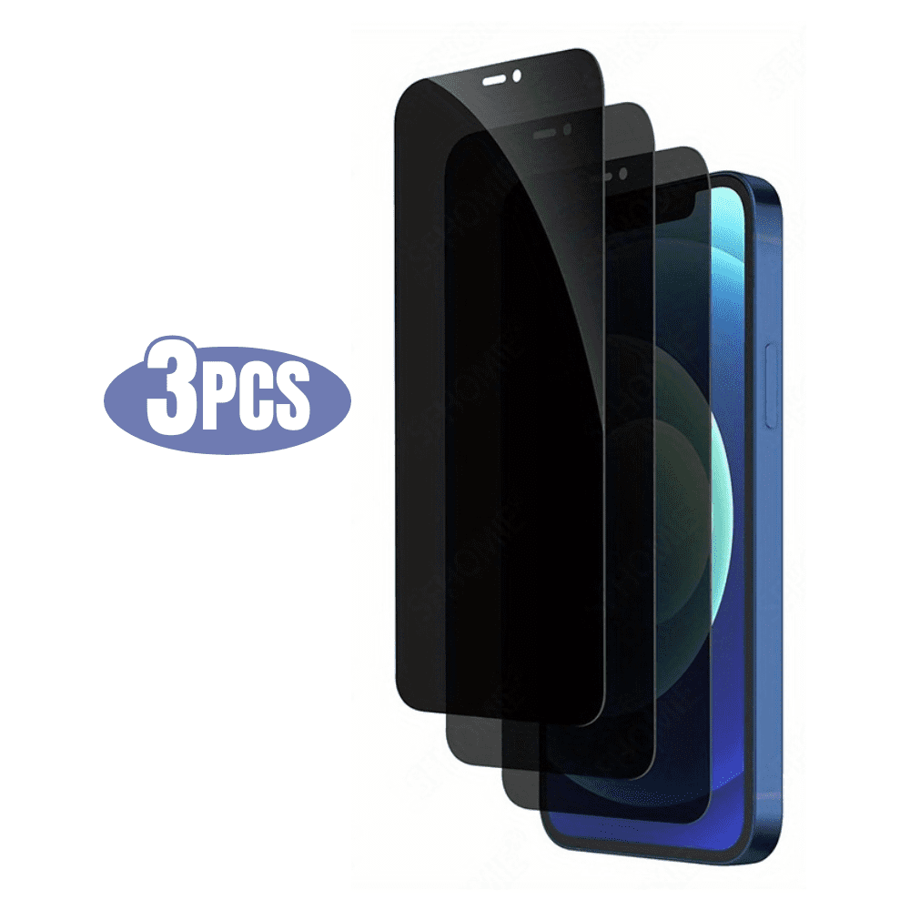 3pcs BLUUMTEK Anti-Spy Private Screen for iPhone 11 Pro Tempered Glass Privacy Screen Protector