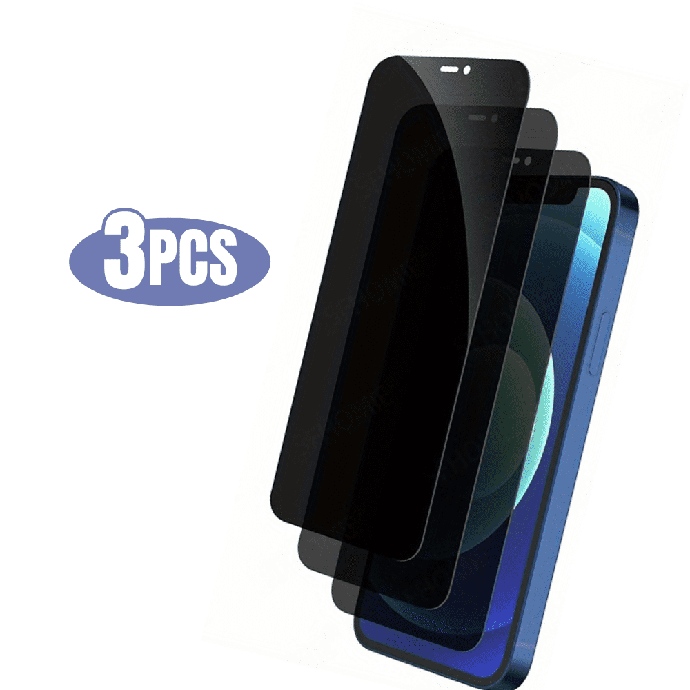 3pcs BLUUMTEK Anti-Spy Private Screen for iPhone X Tempered Glass Privacy Screen Protector
