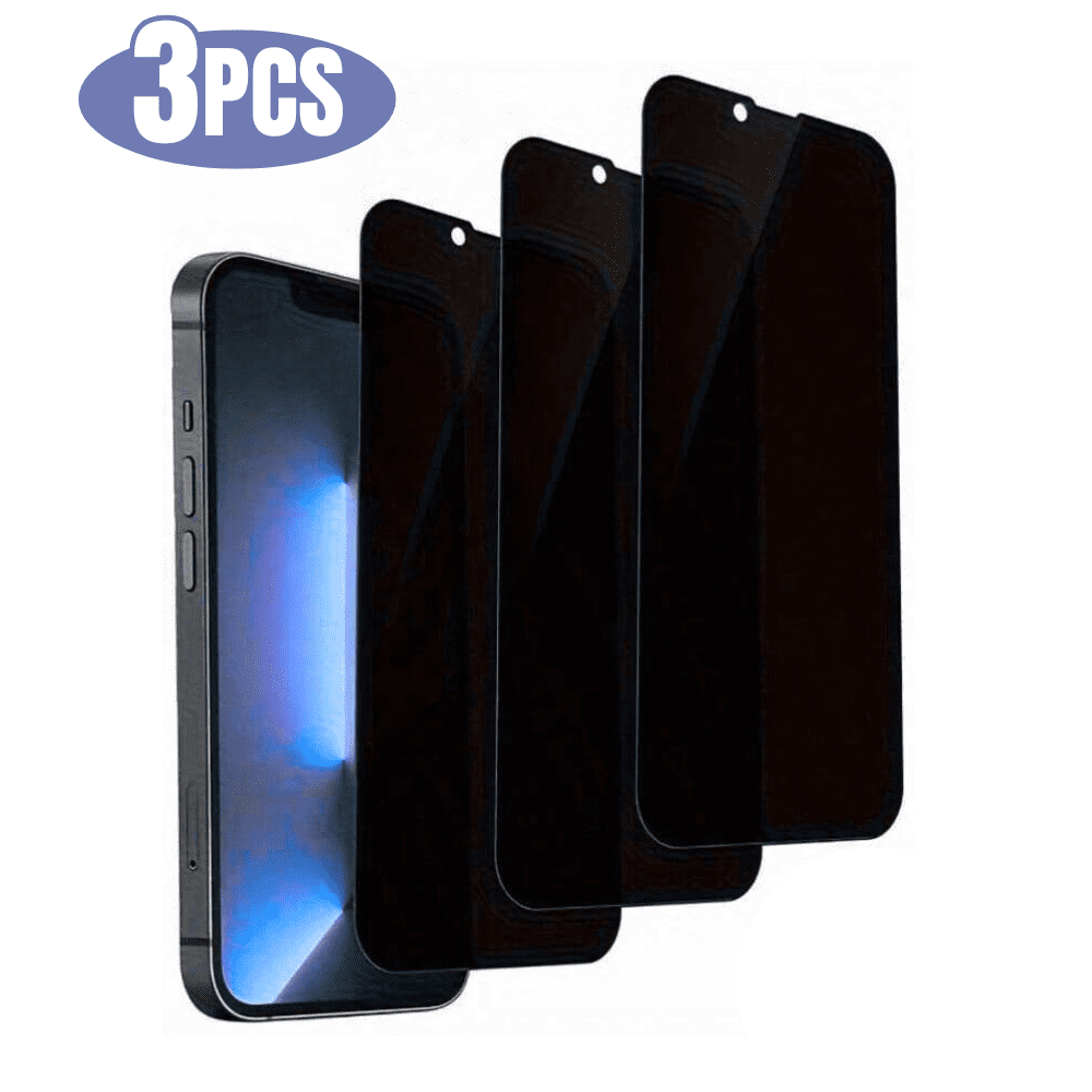 3pcs BLUUMTEK Anti-Spy Private Screen for iPhone 13 Pro Max Tempered Glass Privacy Screen Protector
