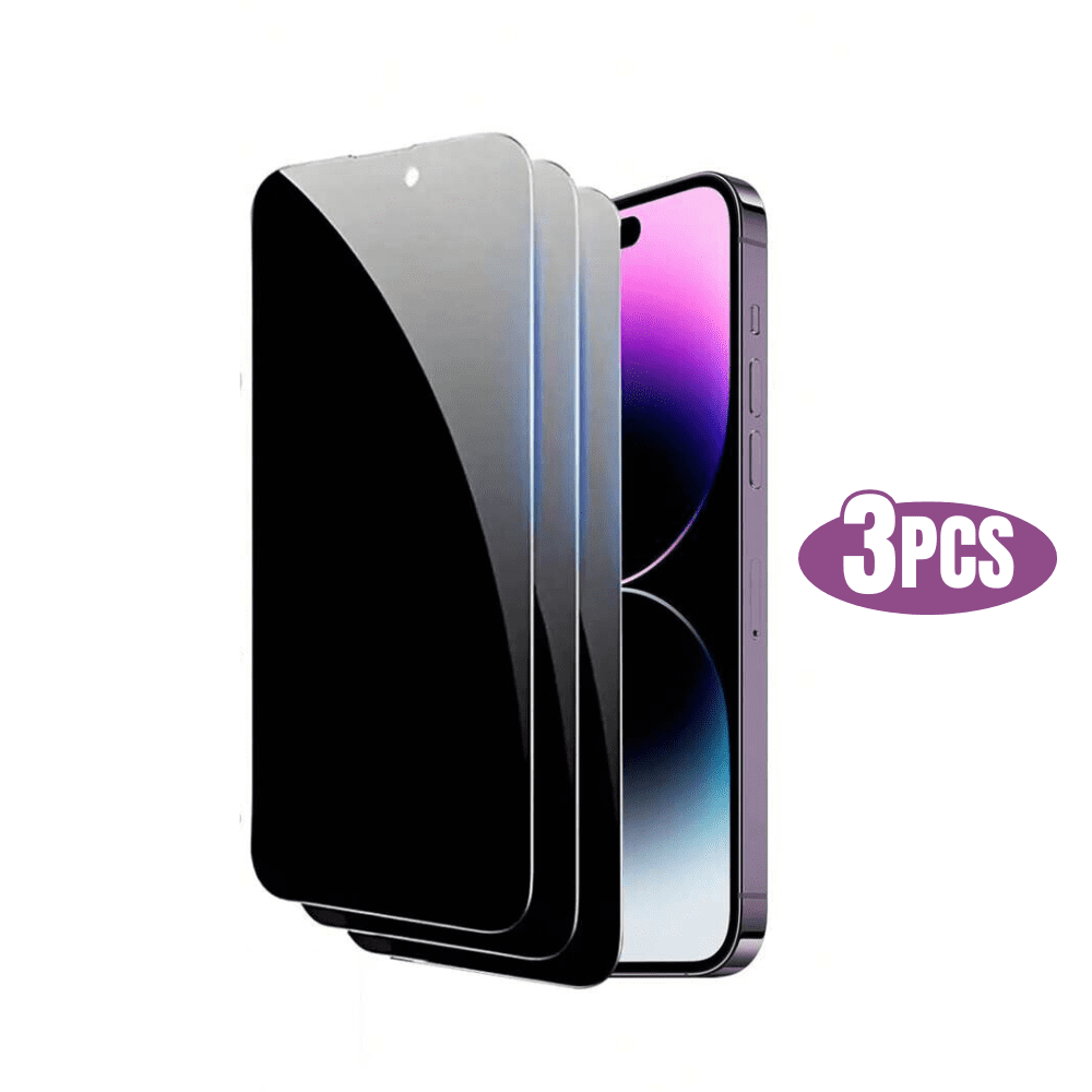 3pcs BLUUMTEK Anti-Spy Private Screen for iPhone 14 Pro Max Tempered Glass Privacy Screen Protector