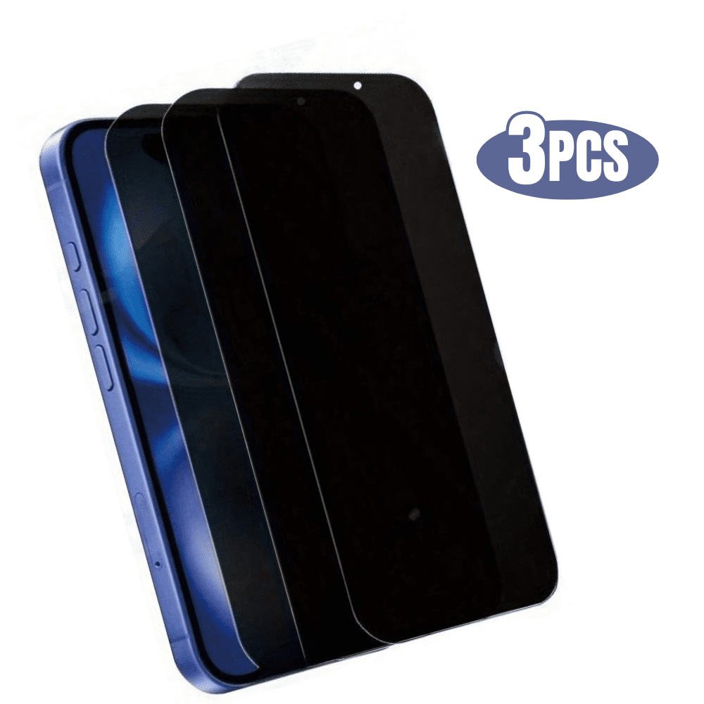 3pcs BLUUMTEK Privacy Tempered Glass Screen Protector for iPhone 16 Plus Anti-Spy Screen Protector