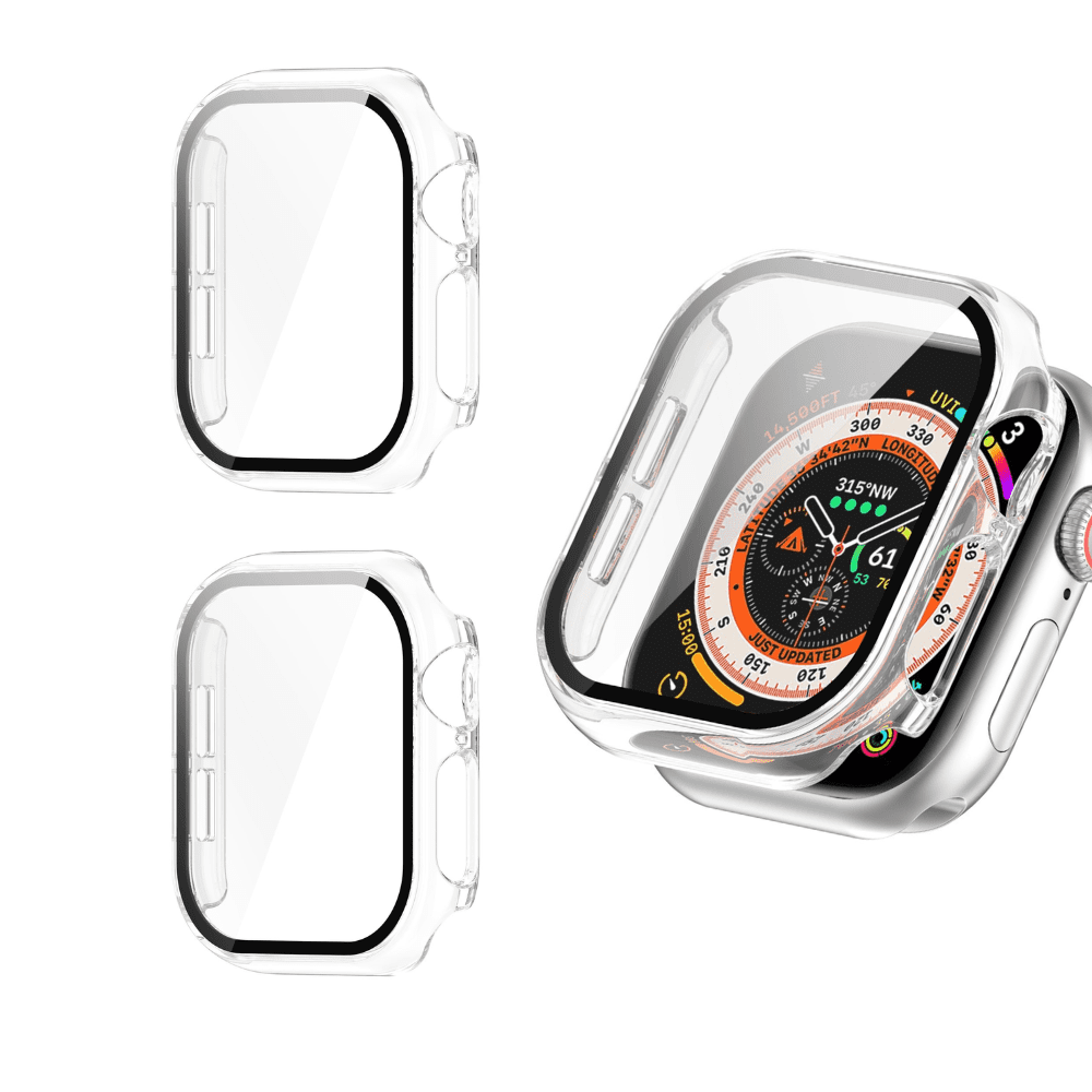 2PACK BLUUMTEK For Apple Watch Series 10 [42mm] Case, Clear, with Built-in Glass Screen Protector