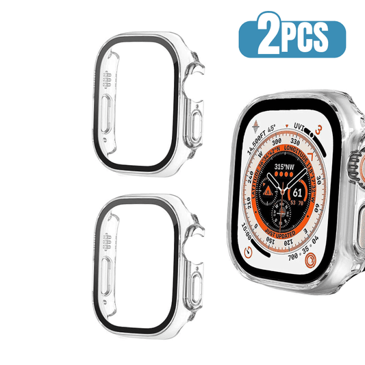 2PCS BLUUMTEK Case with Built-in Tempered Glass Screen Protector for Apple Watch Ultra 3 49mm Clear