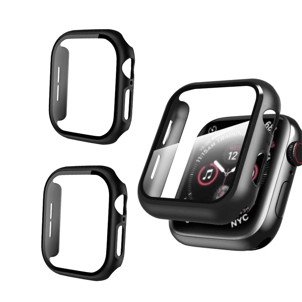 2pack BLUUMTEK For Apple Watch Series 10 Case [46mm], Black Cover, Built-in Glass Screen Protector
