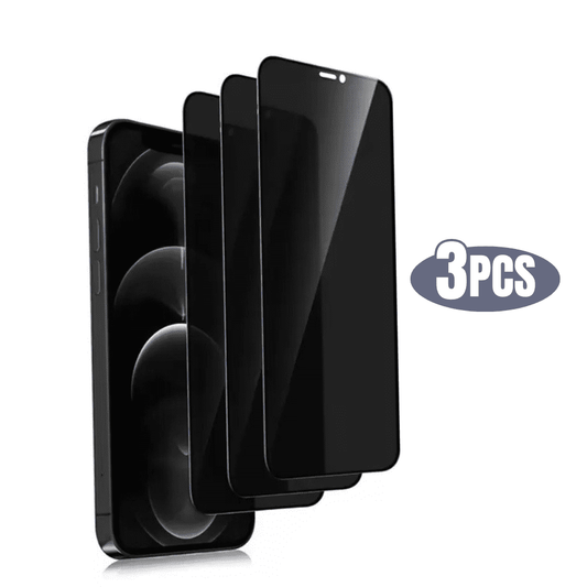 3 Pack BLUUMTEK Privacy Screen Protector for iPhone 12/ 12 Pro Tempered Glass 9H Hardness Anti-Peep