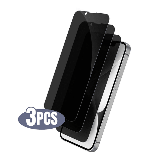 3 Pack BLUUMTEK Privacy Screen Protector for iPhone 13 Pro Max Tempered Glass 9H Hardness Anti-Peep