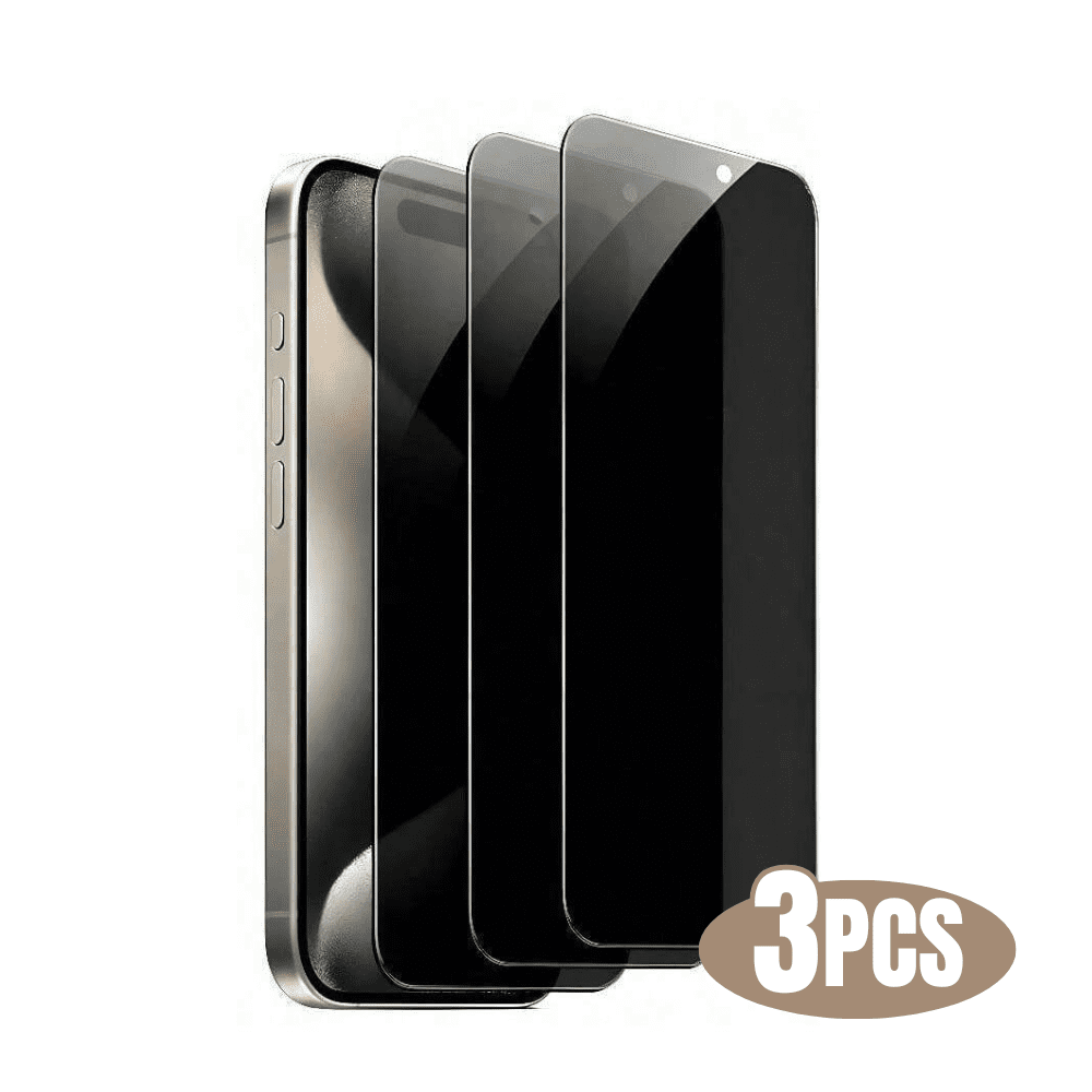 3 Pack BLUUMTEK Privacy Screen Protector for iPhone 15 Plus/ 16 Plus Tempered Glass 9H Hardness
