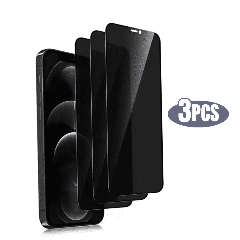 3 Pack BLUUMTEK Privacy Screen Protector for iPhone XS, 9H Hardness Tempered Glass Anti-Peep