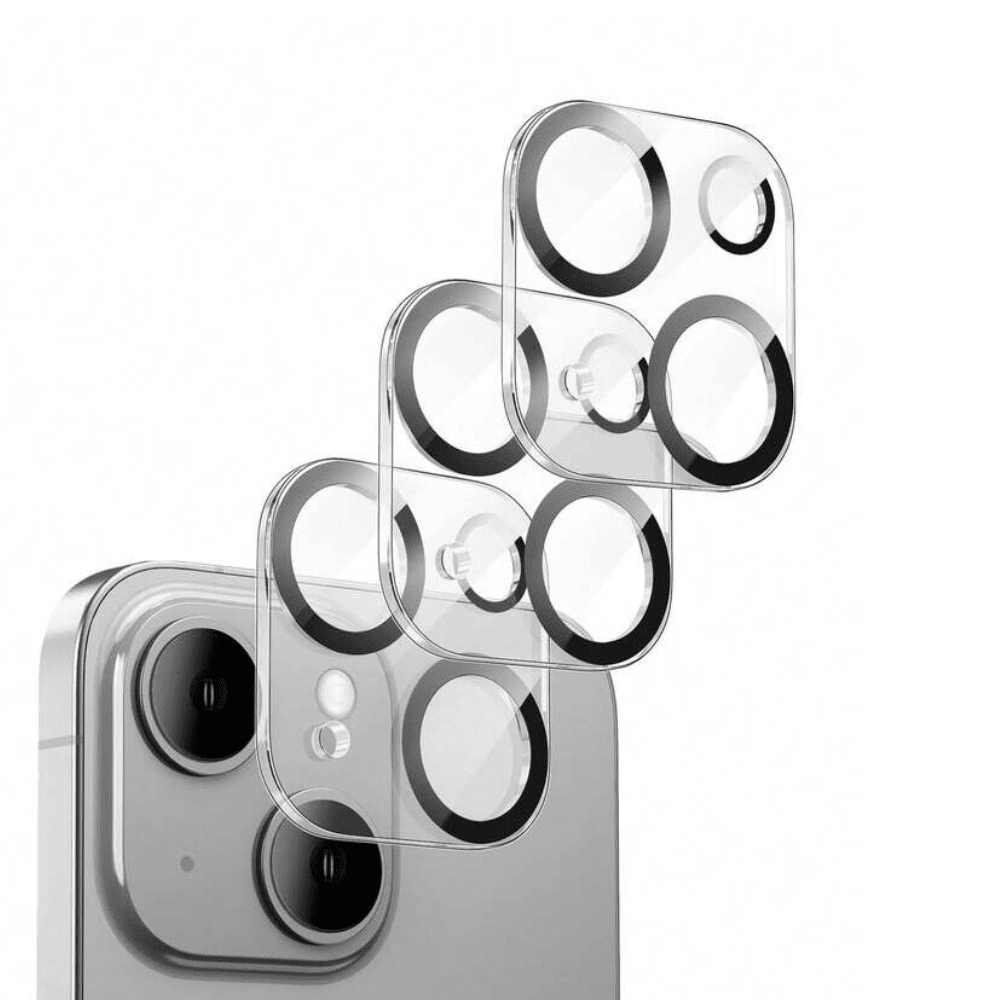 3PCS BLUUMTEK Camera Lens Protector for iPhone 15 Plus, 9H Tempered Glass, Clear, with Night Circle