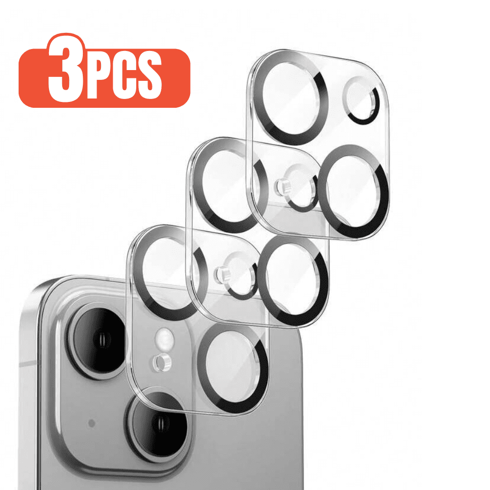 [3Pack] BLUUMTEK Tempered Glass Camera Lens Protector For iPhone 15, 9H Hardness, Transparent