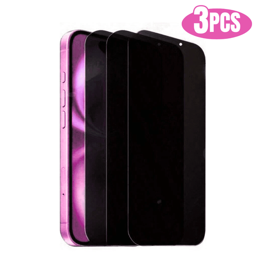 3pcs BLUUMTEK Anti-Spy Private Screen for iPhone 16 Pro Tempered Glass Privacy Screen Protector