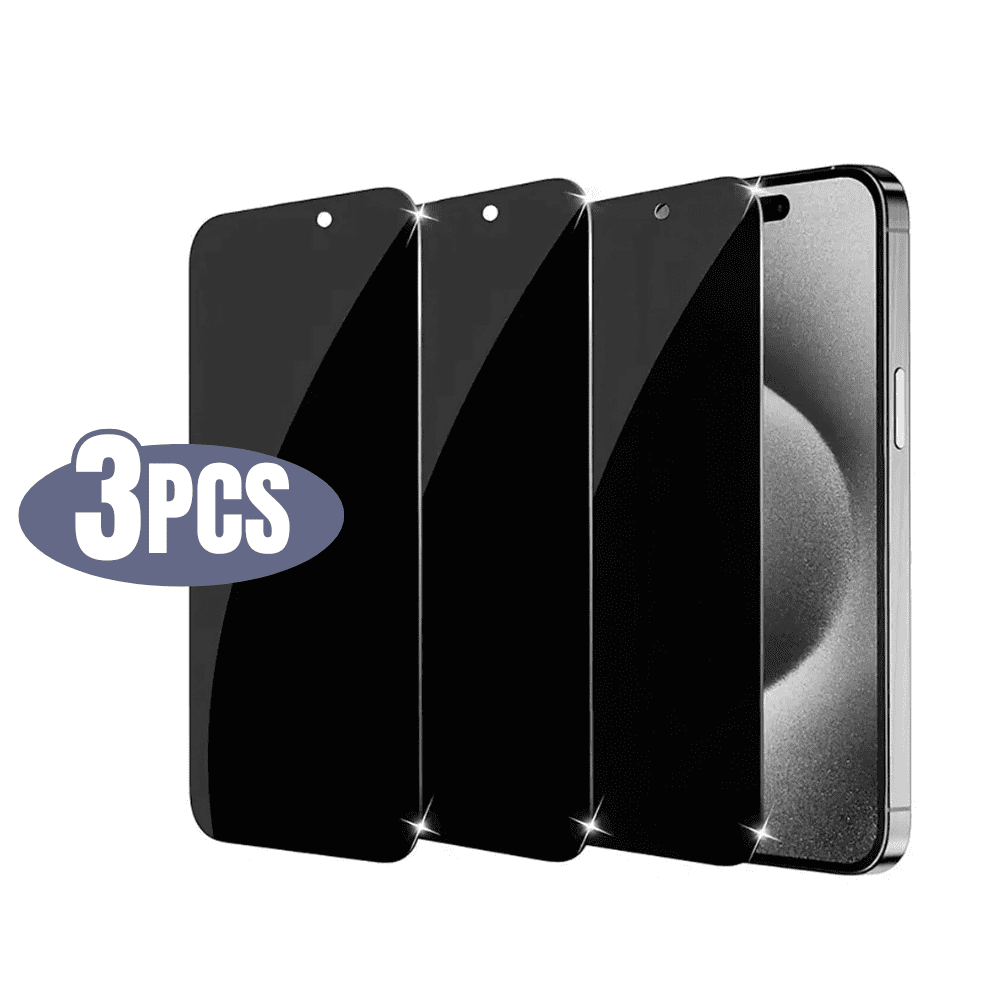 3pcs BLUUMTEK Privacy Tempered Glass Screen Protector for iPhone 15 Plus, iPhone 16 Plus, Anti-Spy